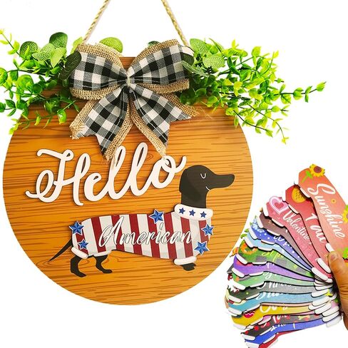 Welcome Sign for Front Door Decor for Hanging Farmhouse Porch, Outdoor Wall, Door Signs for Home, for Spring Summer Fall All Seasons All Holiday in Kuwait