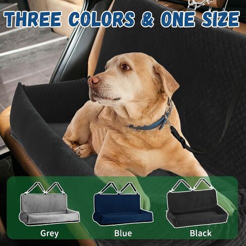 EMUST Dog Car Seat, Comfortable Dog Car Seat for Medium/Large Sized Dog, Wshable Car Seat Bed for Dogs Under 100 LBS with Storage Pocket, Detachable Pet Car Seat for Car SUV Truck, Black in Saudi Arabia