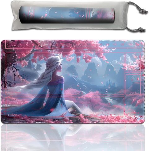 Lorcana Playmat for TCG Trading Card Games,Gamemat 23.6 inches by 13.7 inches, The Bottom of The Game is Non-Slip, with Auxiliary Combat Frame Suitable for Beginners (15,Auxiliary box1) in Kuwait