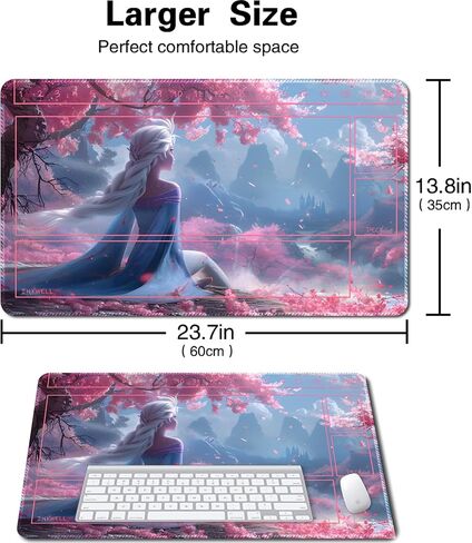 Lorcana Playmat for TCG Trading Card Games,Gamemat 23.6 inches by 13.7 inches, The Bottom of The Game is Non-Slip, with Auxiliary Combat Frame Suitable for Beginners (15,Auxiliary box1) in Kuwait