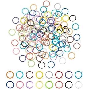 100pcs Colored Jump Rings,Making Charm Crafting Colorful Fashionable Iron Open 10mm O Ring Connectors,Jewelry DIY Findings for Keychain Necklace Bracelet Earring Pendant Bead Jewelry