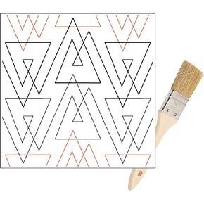 Pantographs for Longarm Quilting Paper Roll - Long Arm Quilting Machine Patterns for Quilt Making - Triangles Quilting Pantographs Design - Set Includes Long Arm Machine Rails and Tracks Wiping Brush