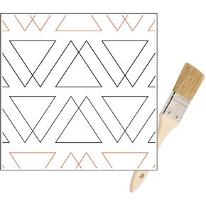 Quilting Pantographs Pattern Paper Roll - for Longarm Quilting Machines - Easy Triangles Design Quilt Pantograph - Set Includes Long Arm Quilters Sewing Machine Rails and Tracks Cleaning Brush