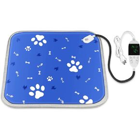 Pet Heating Pad - Temperature Adjustable Dog Cat Heating Pad, 12 Heat Setting,Waterproof Material,Pet Heated Bed Mat, with Chew Resistant Cord Product Size 23″ x15.5″