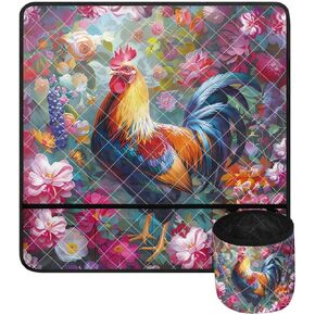 Fantastic Mushroom & Butterfly Sewing Machine Carrying Pad for Table Foldable Anti-Stains Decorative Pad Organizer for Brother, Singer, Bernina and Most Machines
