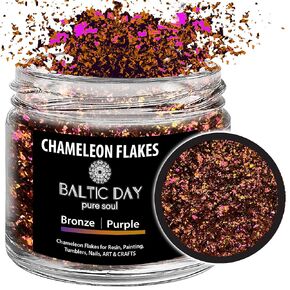 Chameleon Flakes - Chameleon Flakes for Resin - 12 Iridescent Opal Flakes - Intense Colorshift Mica Powder Pigment - Chrome Flakes for Tumblers, Molds, Nail Art, Eyeshadow, Paints, Soap Making