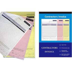 Contractor Invoice Book, Small Business Invoice Receipt Book with 3 Carbonless Forms, Easy Tear Off, 8x11 Inch, 50 Receipt Pages, Perfect for Invoicing and Record Keeping for Small Businesses