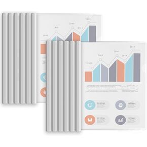 Binditek 12 Pack Clear Report Covers with Sliding Bars, 5mm Sliding Bar File Folder, 25 Sheet Capacity, White, Letter Size, for Students and Coworkers