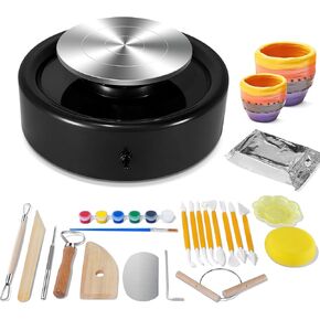Mini Pottery Wheel Kit, 6 Inch Pottery Wheel for Kids, Clay Wheel Pottery for Adults, Beginners, Crafts for Home DIY, Ceramic Work, Art Creation, Including 21PCS Clay Tools (Green)