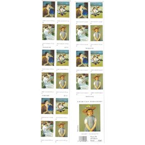 Mary Cassatt: American Treasures, Full Booklet of 20 x 37-Cent Postage Stamps, USA 2003, Scott 3804-07