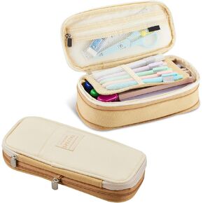 Sonuimy Large Capacity Pencil Case Pouch with Zipper, Portable Aesthetic Cute Big Capacity Pencil Cases Pen Office Travel Stationery Makeup Bag, Desk Organizer for College Adults Women Men-Pink