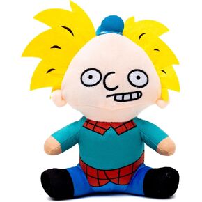 Buckle-Down Nickelodeon Squeaky Plush Dog Toy for Large, Medium & Small Dogs, Hey Arnold! Arnold Full Body Sitting Pose, 4" x 7"
