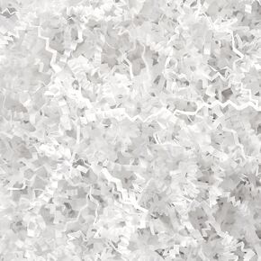 ROLYTA 4oz Crinkle Cut Paper Shred Filler for Gift Wrapping,White Shredded Paper Streamer for Birthday Wedding Bridesmaid Christmas Engagement Craft Gift Boxes Basket Filler Decoration