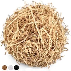 Crinkle Paper Filler 5.2 oz, Crinkle Cut Paper Shred Filler Shredded TissueRaffia Grass Paper for Gift Basket Packing Bag Filler (White)