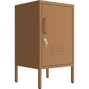 Side Table 2-Layer Storage Cabinet Adjustable Storage Rack To Store Mobile Phones, Books, Decorative Living Room Locker Multi-Display Cabinet Storage Cabinets Brown Size：27.55"H X 13.78"W X 14.96"D