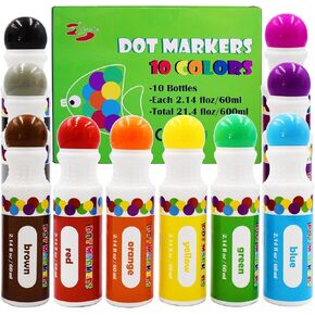 Yuanhe Dot Markers Bingo Daubers - 10 Colors Washable Paint Dotters for Toddlers and Kids Art Supply