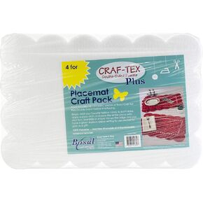 Bosal Craf-Tex Double-Sided Fusible Placemat Craft Pack-12.5inX18.25in, White, by The Yard