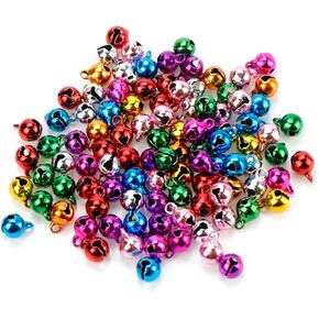 Antrader Mini Jingle Bells for Crafts 1/4 Inch 6mm,100Pcs Jingle Bells for Crafting Metal Craft Bells Bulk DIY Bells Small Bells for Christmas Festival Decoration,Silver