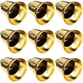 TOYANDONA Plastic Jingle Bells 50Pcs 2.5cm Golden Jingle Bells Craft Bells Christmas Bells Ornaments DIY Wind Chimes Bells for Xmas Tree Wreath Christmas Decoration Xmas Hanging Decoration