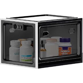 Zmains Clear Medication Lock Box, Medicine Storage Box With Code, Kitchen Safe Fridge/Snack Lockable Boxes, Large Locking Storage For Medicine Safe, Personal Item & Cell Phone Jail
