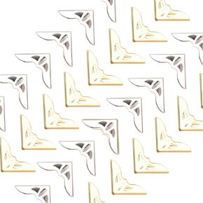 120Pcs Metal Book Corners Protector, Iron Book Corner Vintage Triangle Guard Edge Cover for Albums Notebook Diary Cover Scrapbooks Folder Protector (Gold, Silver)