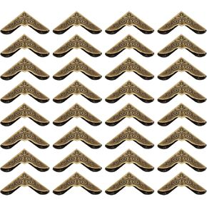 PATIKIL 30mm Metal Book Corner, 60pcs Photo Corners Book Corners Protector Retro Metal Decorative for Crafting Scrapbook Photo Album Book Binding, Bronze