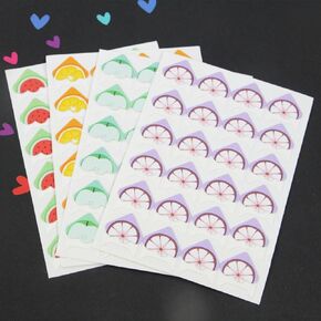 AKOAK 4 Sheets Cute Fruits Pattern Photo Corner Self-Adhesive Stickers for DIY Scrapbook,Picture Album,Personal Journal,Dairy and More,Multicolored