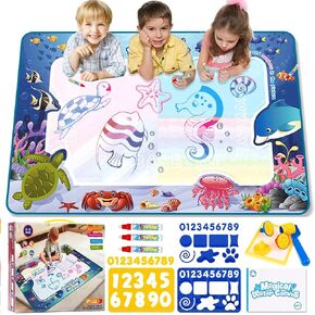 Water Doodle Mat Toddler Toys for Ages 2-4, Magic Color Mat Kids Toys Water Drawing Mat for toddlers 1-3-5 Year Old Educational Learning Toys for 2 3 4 5+ Years Old Boys Girls Birthday Christmas Gifts