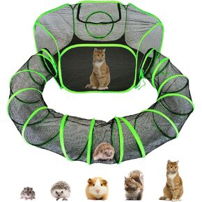 Small Animal Playpen Guinea Pig Hedgehog Cage Rabbit Cage with Fun Surround Tunnel Breathable & Transparent Pop Open Exercise Yard Fence with Top Cover Anti Escape in Saudi Arabia