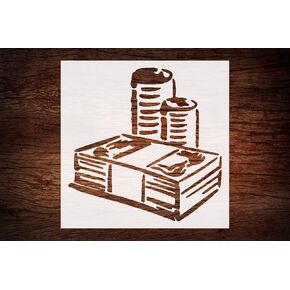 Custom Money Cash Coin Dollar Stencil 5.5" x 5.5" - Precision Design for Artistic Projects