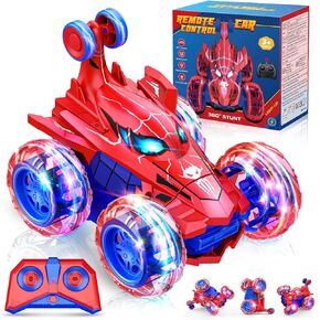 Remote Control Car, RC Car Boys Toys for Age 3 4 5 6 7 8 9 10, Fast RC Stunt Cars with 4WD Wheel Lights, Fun RC Car Boys Toys Gifts for Kids Birthday or Chritmas 4-6 6-8 8-12 Years Old
