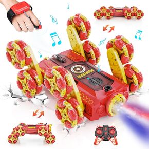 8wd Remote Control Car, Gesture Sensing RC Stunt Car Toys for Kids Ages 8+, 2.4Ghz Hand Controlled RC Car with Spray, Light & Sound, 360° Rotating Transform Drift Climbing Racing