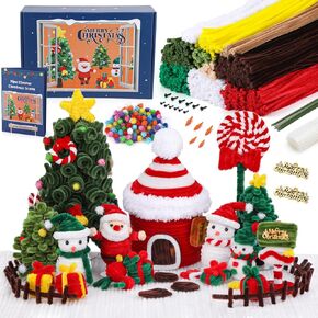 Christmas Pipe Cleaners, Pipe Cleaners Craft Christmas Colors Chenille Stems Craft Supplies, Chenille Pipe Cleaners with Instructions and Video Tutorials for DIY Arts Crafts Home Decoration