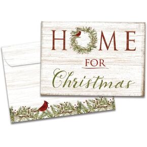 Tree-Free Greetings - Season's Greeting Cards - Artful Designs - 10 Cards + Matching Envelopes - Made in USA - 100% Recycled Paper - 5"x7" - Bird Tree (HB53474)