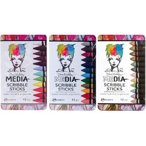 Dina Wakley - Scribble Sticks 1, 2 and 3 - Three Item Bundle