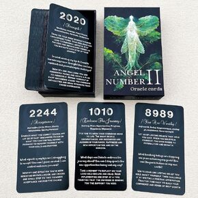 GZXINKE Angel Numbers Oracle Cards, Oracle Cards for Beginners, Angel Number Affirmation Cards Deck, Tell You How to Live Your Life The Best Way