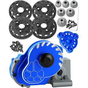 RC Transmission Case Transmission Complete Upgrades Parts for 1/10 Slash/Rustler/Bandit/Stampede 2WD(VXL),Alloy Aluminium Complete Transmission Box Gearbox,Replace #9495,Red