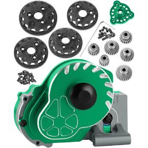 Aluminum Transmission Gearbox w/Gear Upgrades Part for 1/10 Slash 2WD (VXL),Rustler 2WD (VXL),Stampede 2WD (VXL),Bandit 2WD (VXL),Green