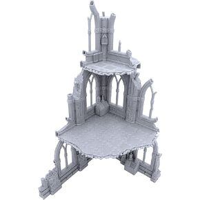 Gothic Sci-Fi Ruins Corners by Terrain4Print - Compatible with Miniature Terrain, DND, Pathfinder, Star Wars Legion, Wizkids - 28mm Scenery for Scatter, Wargaming, Tabletop, Sci Fi