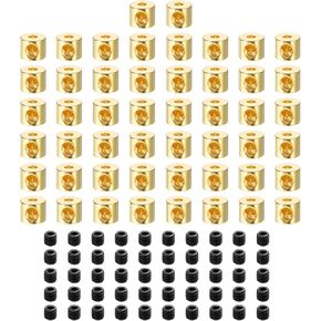 uxcell 50pcs Pin Backs Locking Pin Locking Pin Keepers Locking Clasp Locking Pin Keeper Backs Locking Pin Backs Copper Pin (9mmx6mm, Gold Tone)