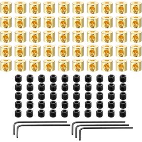 uxcell 50pcs Pin Backs Locking Pin Locking Pin Keepers Locking Clasp Locking Pin Keeper Backs Locking Pin Backs Copper Pin with 5pcs Wrench (6mmx5mm, Silver Tone)