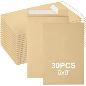 60 Pcs 6x9 Self Seal Catalog Envelopes, Mailing Envelopes, Printable Manilla Envelopes, Security Envelopes Letter Size, Small Envelopes for Invitation, Organizing, Storage, 120G Brown Kraft