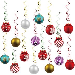 Christmas-Tree Ornaments Hanging Swirl Party-Decorations - 30pcs Purple Blue-Red White-Gold Paper Colorful Ball Streamers Banner Celling Wall Indoor Office Decor Ouruola
