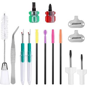 14pcs Sewing Machine Cleaning Kit, Sewing Machine Cleaning Tools Including Tweezers Brushes Screwdrivers Seam Rippers Multipurpose Sewing Machine Tools