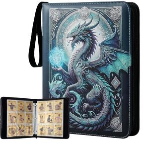 9-Pocket 3-Ring Trading Card Binder – Includes 50 Double-Sided Sleeves, Holds 900 Cards, Zippered Cute Card Holder for Boys & Girls Collectors