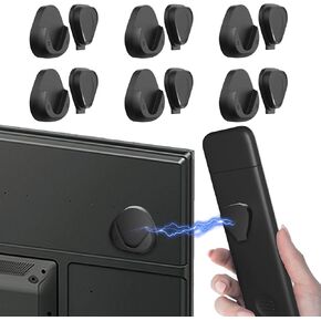 JUMEIHUI 6 Pack Magnetic Remote Control Holder Wall Mount,Convenient and Stylish TV Remote Organizer for Home Office School Supply Storage,No Drilling, Strong Magnet (Black)
