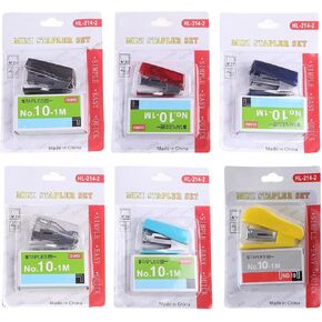 1 Pcs 12 Sheets Mini Stapler Papers Capacity with 10# for Built-in Staple Remover Staple Storage for Office Mini Staplers, Random Color,Manual Staplers, Desktop Staplers