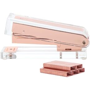 Clear Acrylic Rainbow Stapler Colorful Desktop Staplers with Classic Modern Design Sleek Office and Desk Accessories Gift Idea (Rainbow)