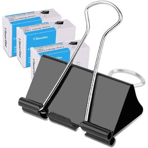 Ufmarine Large Binder Clips 1.6 Inch (36 pcs), Black Big Paper Clamps for Office