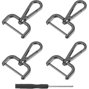 uxcell Swivel Clasps Hook, D Ring Detachable Snap Hook Metal Lobster Claw Clasp Hook with Screwdriver
